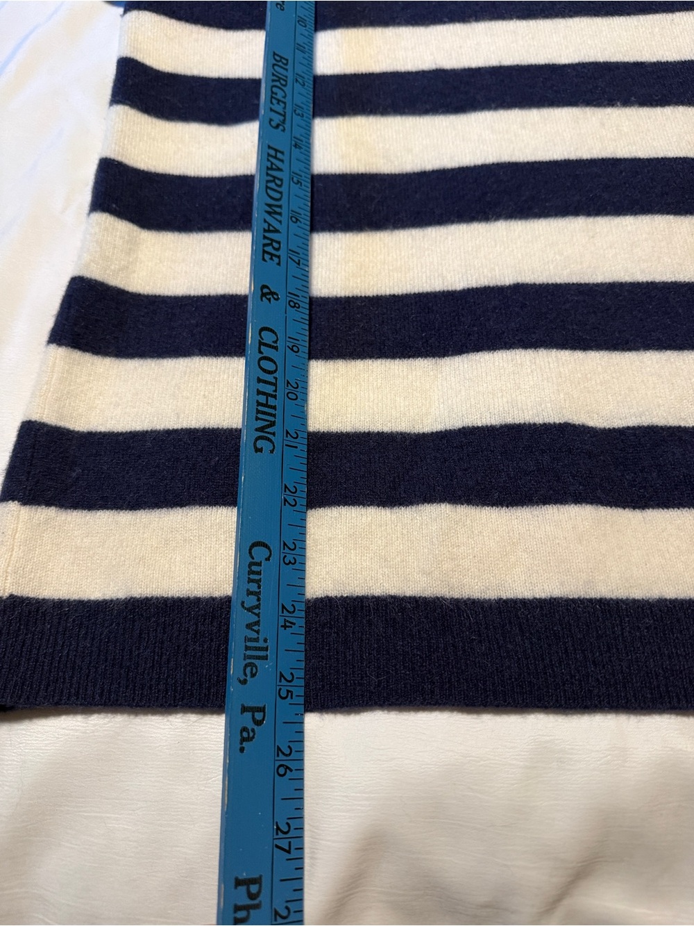Halogen 100% Cashmere Striped Sweater Small Navy Ivory Pink Green - Picture 6 of 8